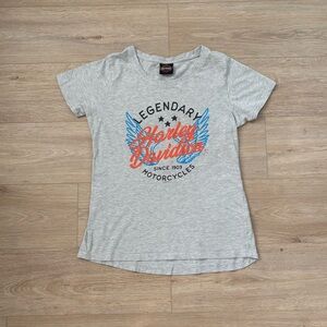 Harley Davidson Y2K Gray Biker Tee Size Medium